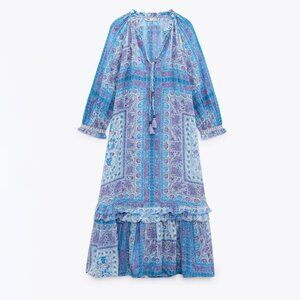 Zara Midi Maxi Flowy Boho Flowy Dress BLOGGER FAVE